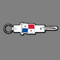 4mm Clip & Key Ring W/ Full Color Flag of Panama Key Tag
